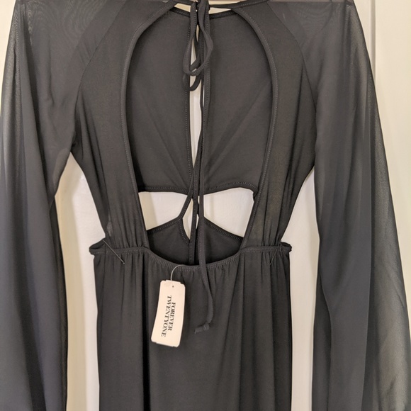 Forever 21 Long-sleeve Sexy Cut Out Maxi Dress - Picture 8 of 8